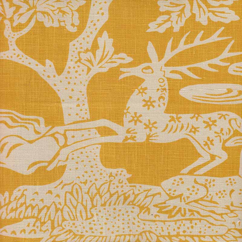 Quadrille Magic Garden Reverse Yellow Fabric 302455T-02