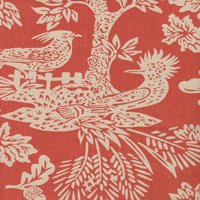 Quadrille Magic Garden Reverse Burnt Orange Fabric Sample 302455T-04