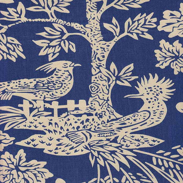 Quadrille Magic Garden Reverse Navy Fabric Sample 302455T-06