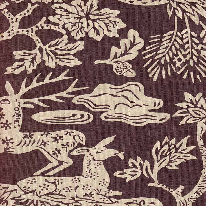 Quadrille Magic Garden Reverse Brown Fabric 302455T-07