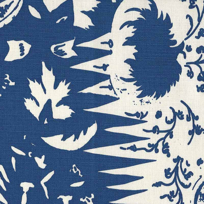 Quadrille Les Indiennes New Navy On Tint Fabric Sample 302664F