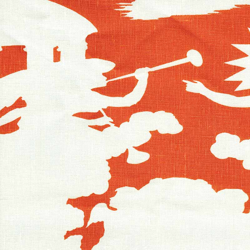 Quadrille Independence Background Orange Fabric 302724F-CU