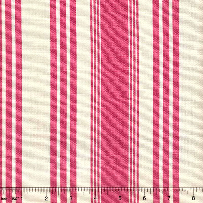 Quadrille Lane Stripe Pink Fabric Sample 302743F