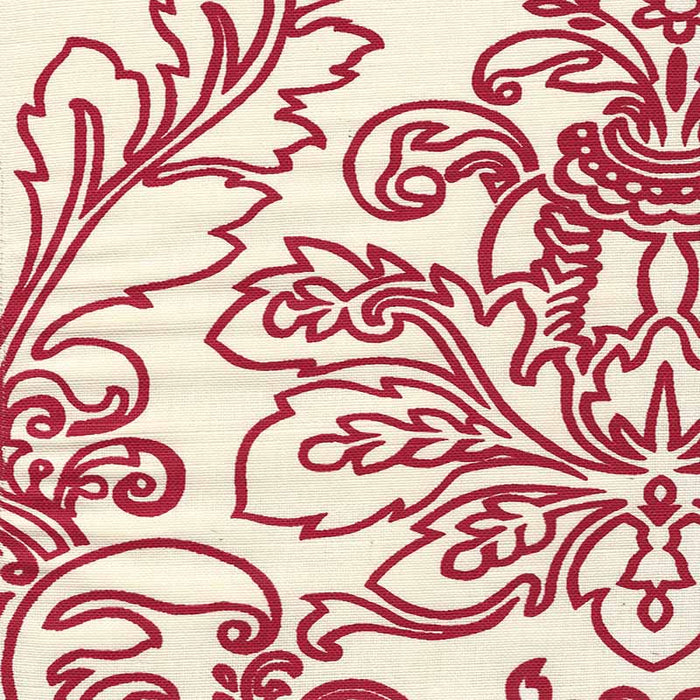 Quadrille Monty Outline Dark Red Fabric Sample 302755F