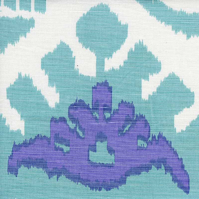 Quadrille Kazak Aqua  Lilac Fabric 302830C-08W