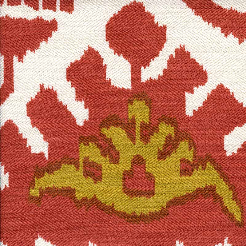 Quadrille Kazak Terracotta Mustard Fabric Sample 302832F