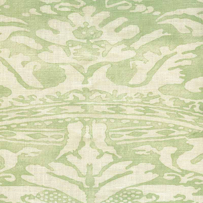 Quadrille Bromonte Reverse Neutral Soft French Green Fabric Sample 302850B-04