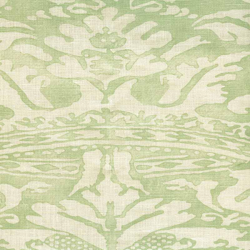 Quadrille Bromonte Reverse Neutral Soft French Green Fabric 302850B-04