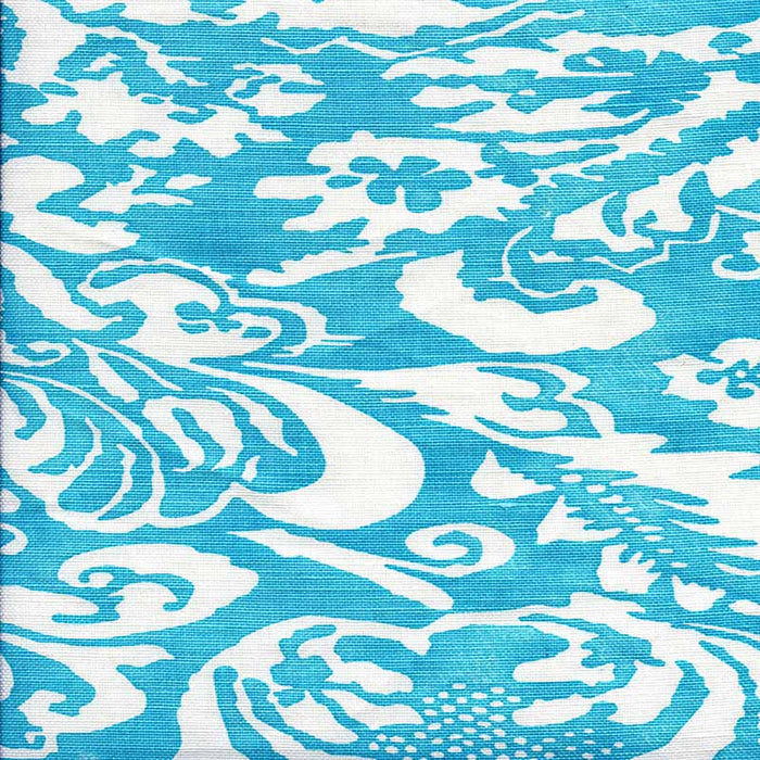 Quadrille Bromonte Reverse Turquoise Fabric 302853F