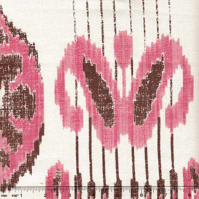 Quadrille Buddakahn Pink Brown Fabric Sample 302873F