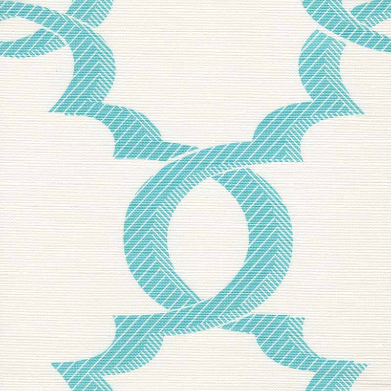 Quadrille El Cid Turquoise Fabric Sample 303700F-02