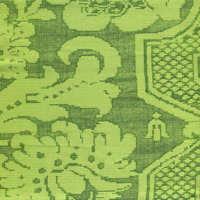 Quadrille La Tour Damask Green Lime Fabric Sample 306006F