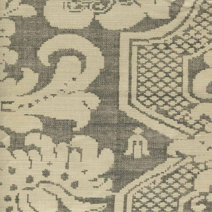 Quadrille La Tour Damask Gray Soft Gray Fabric Sample 306008F