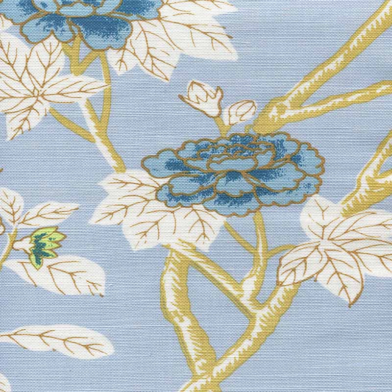 Quadrille Happy Garden Windsor Blue Fabric 306061F