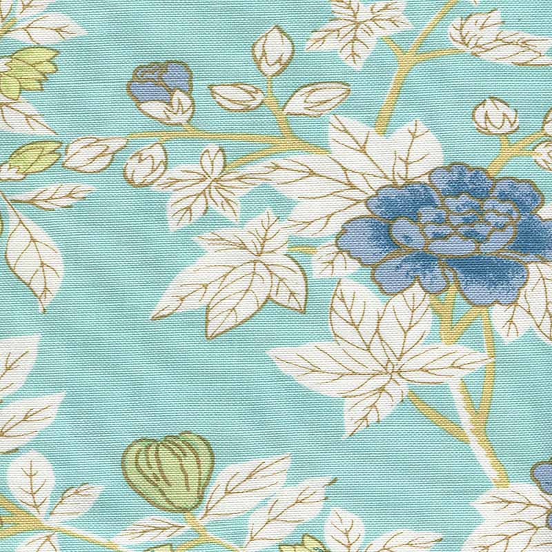 Quadrille Happy Garden Turquoise Fabric 306062F