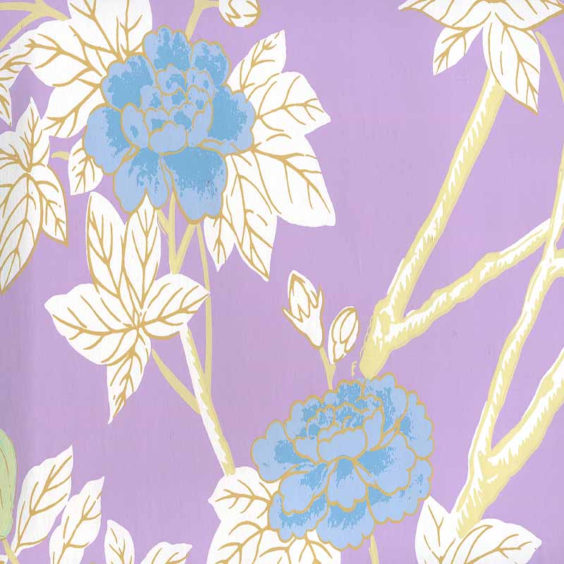 Quadrille Happy Garden Lavender Wallpaper 306064W