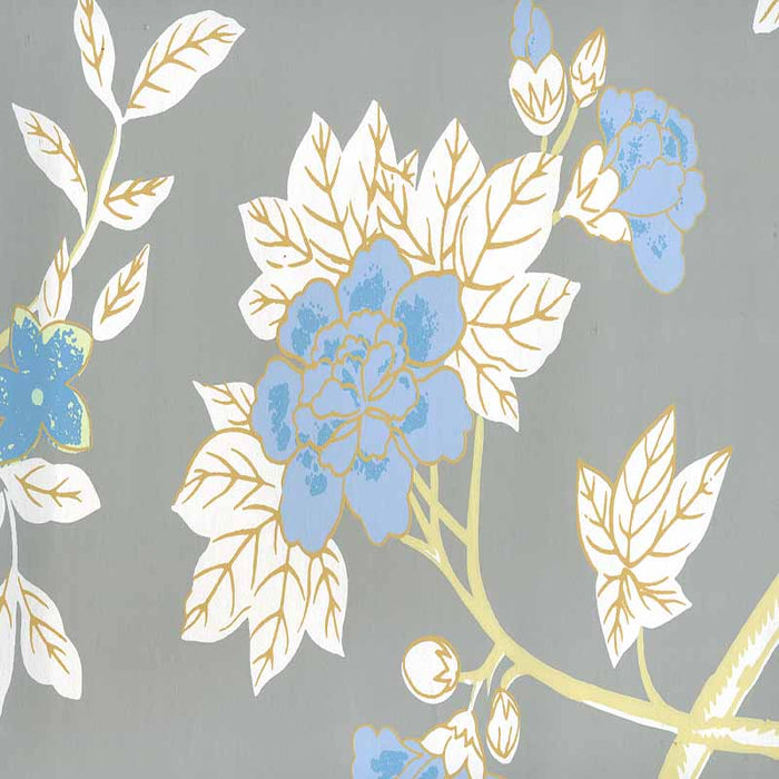 Quadrille Happy Garden Gray Wallpaper Sample 306065W