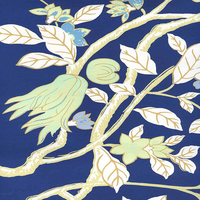 Quadrille Happy Garden Navy Wallpaper Sample 306068W