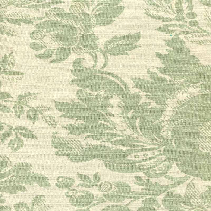 Quadrille Des Gardes Soft French Green Fabric Sample 306082F