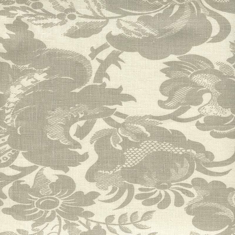 Quadrille Des Gardes Soft Gray Fabric 306092F