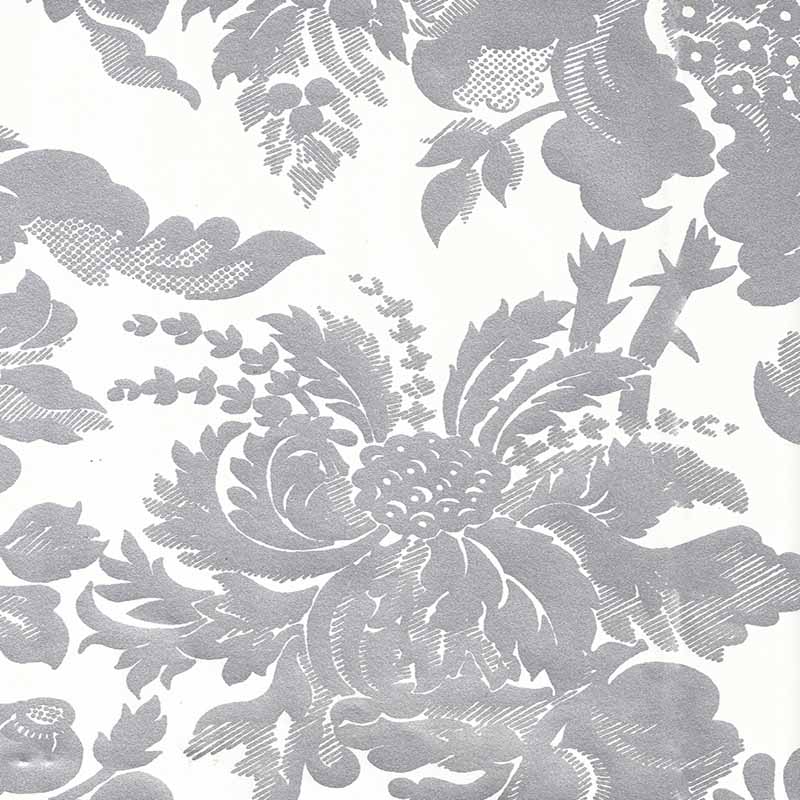 Quadrille Des Gardes Silver Metallic Wallpaper 306092W