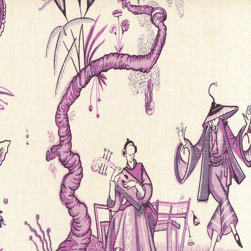 Quadrille Danse Chinois Purple Lilac Lavender Fabric 306151F