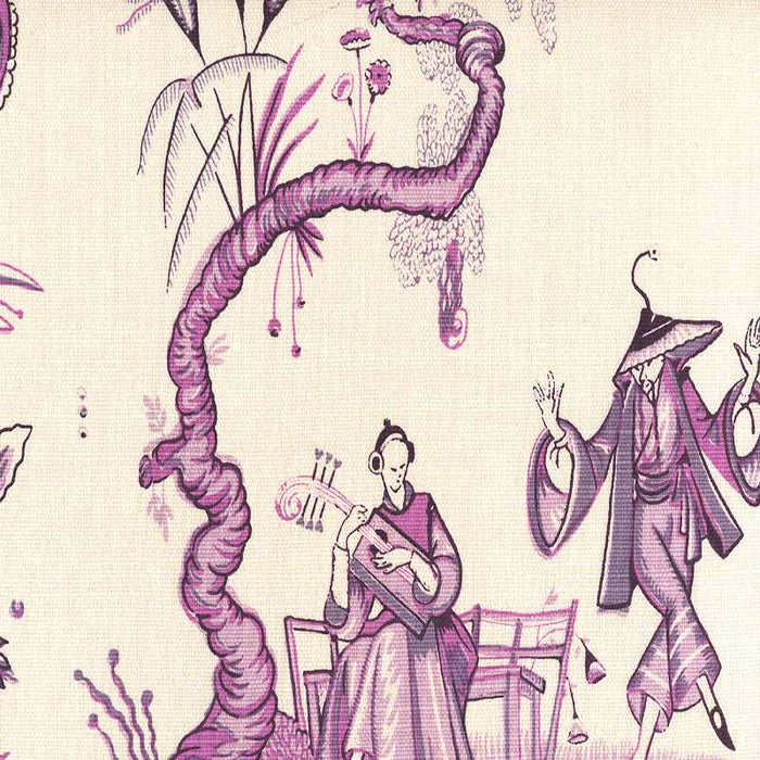 Quadrille Danse Chinois Purple Lilac Lavender Fabric Sample 306151F