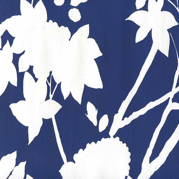 Quadrille Happy Garden Background Navy Wallpaper 306188W