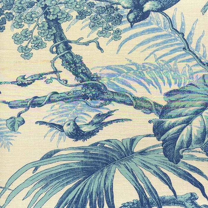 Quadrille Tropique Multi Blues Fabric Sample 306195F