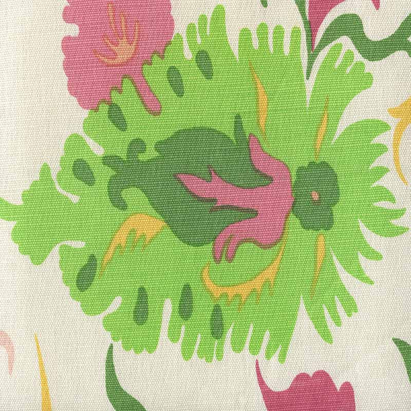 Quadrille Uzbek Multi Yellow Green Pinks Fabric 306221F