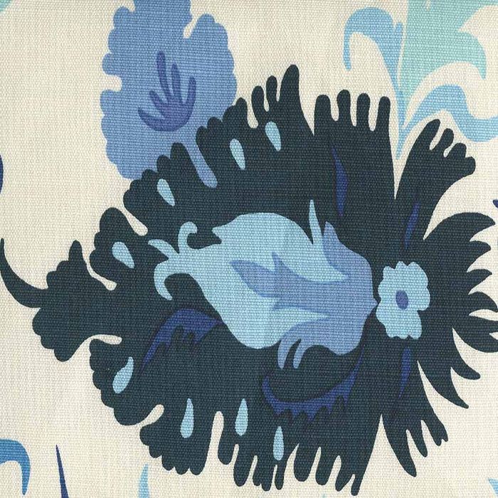 Quadrille Uzbek Multi Blues Fabric Sample 306226F