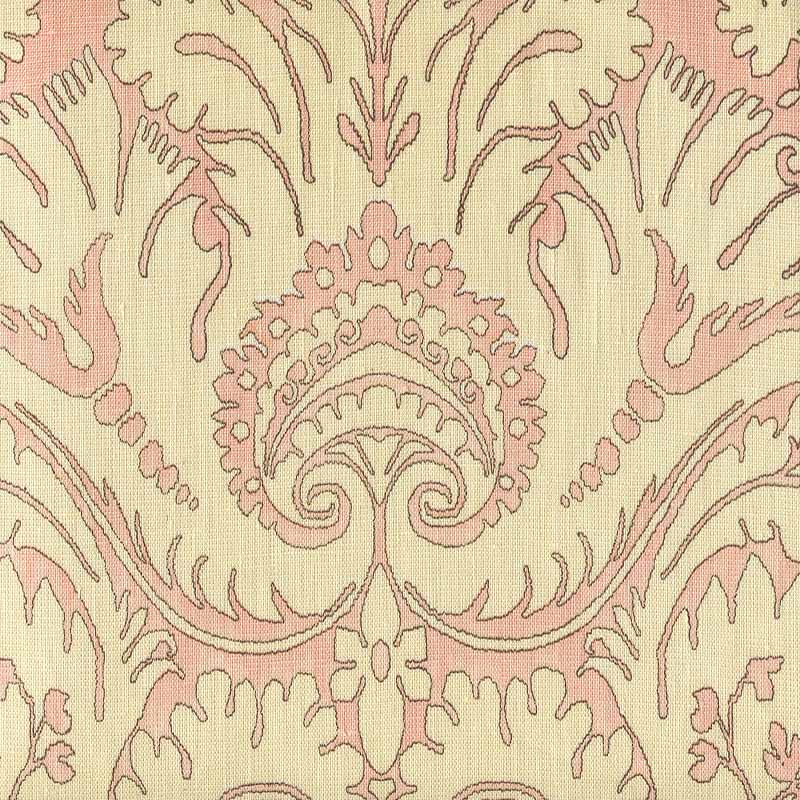 Quadrille Borghese Brown Soft Pink Fabric 306240C-01