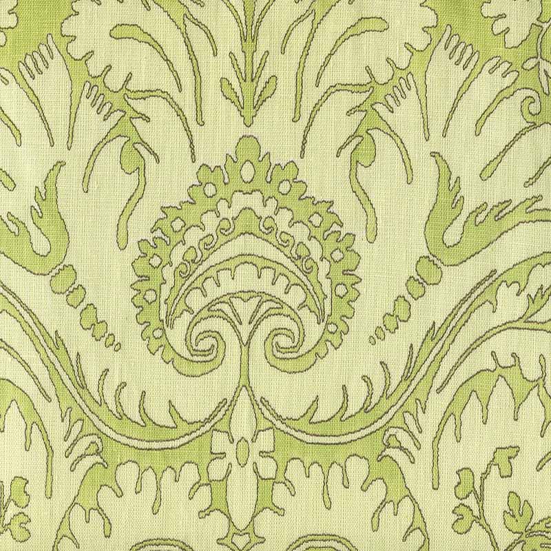 Quadrille Borghese Brown Asperge Celadon Fabric 306240C-02