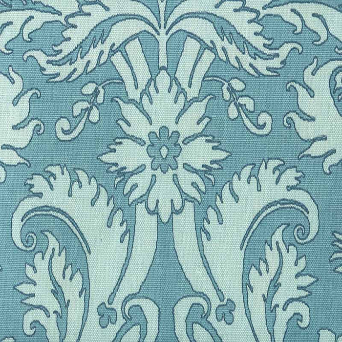 Quadrille Borghese Navy Pale Blue Soft Aqua Fabric Sample 306246F