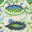 Quadrille Uzbek Small Scale Multi Blues Green Royal Fabric Sample 306262F