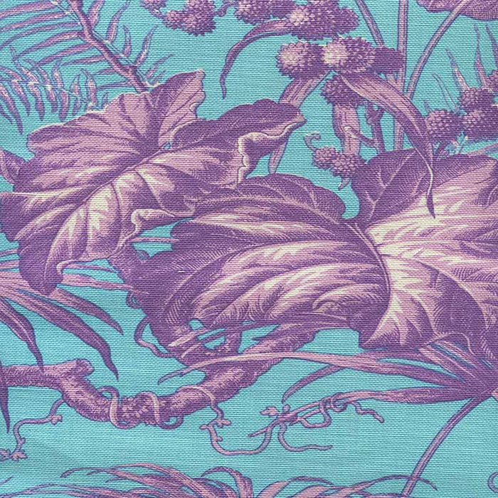 Quadrille Tropique Multi Blotch Multi Purple Turquoise Fabric Sample 306273FLC