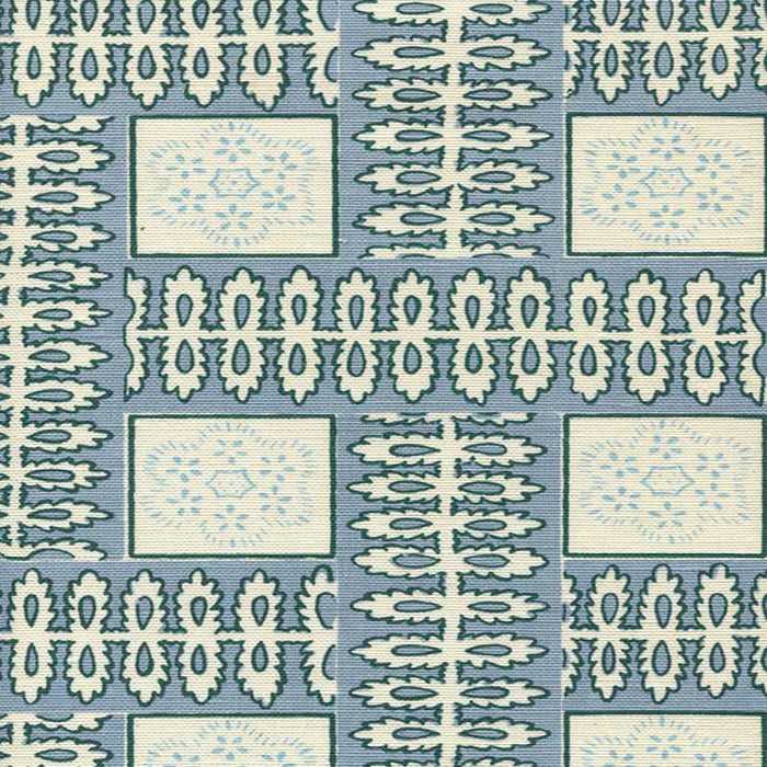 Quadrille Manchester By The Sea Windsor Blue Ribbon Fabric Sample 306280F