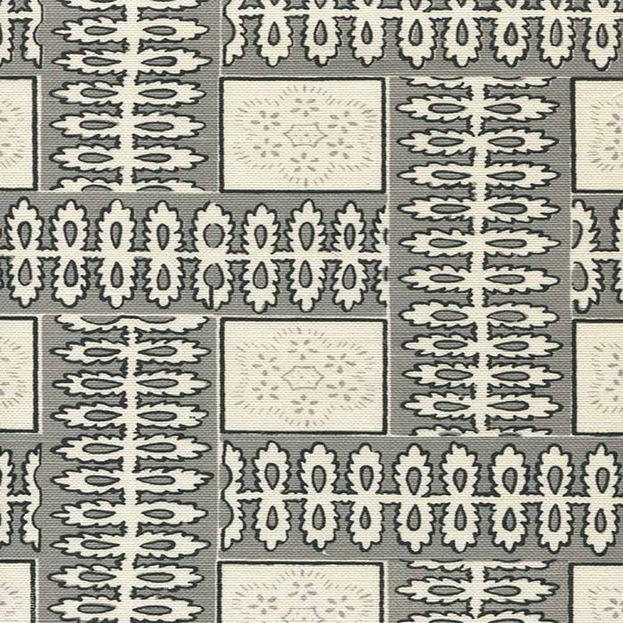 Quadrille Manchester By The Sea Grey Ribbon Fabric Sample 306281F