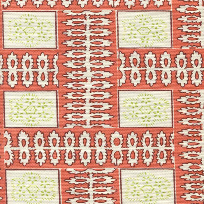 Quadrille Manchester By The Sea Tomate Ribbon Fabric Sample 306283F