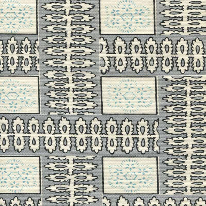 Quadrille Manchester By The Sea Silver Metallic Ribbon Fabric Sample 306288FM