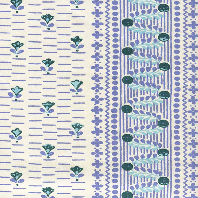 Quadrille Links Ii Multi Green Lavender Periwinkle Fabric 306294CT