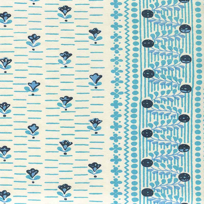 Quadrille Links Ii Multi Mojave Blue Turquoise Fabric Sample 306295CT