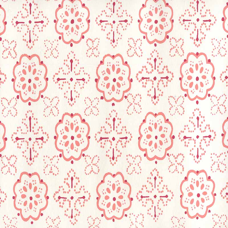 Quadrille Crawford Multi Red Terracotta Wallpaper 306305W