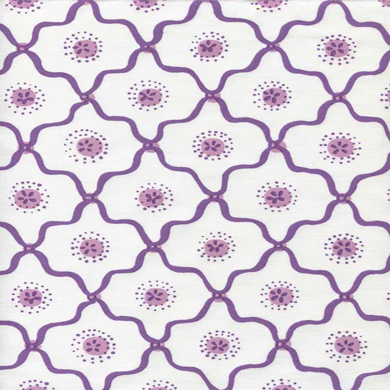 Quadrille Longfellow Purple Lilac Fabric Sample 306320C-05CTT