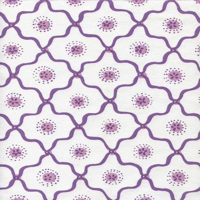 Quadrille Longfellow Purple Lilac Fabric Sample 306320C-05CTT