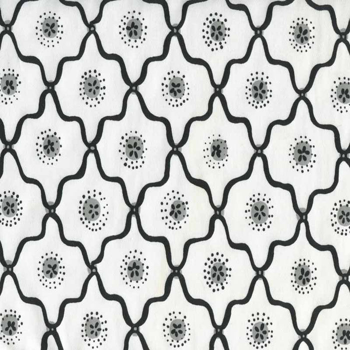 Quadrille Longfellow Black Grey Fabric Sample 306320C-09CTT