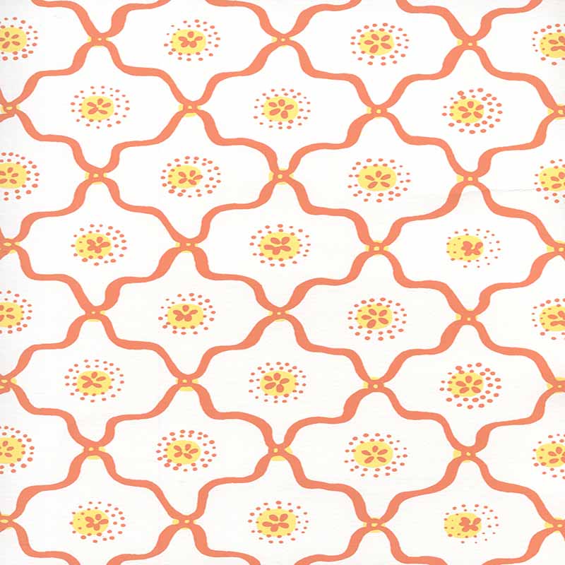 Quadrille Longfellow Orange Yellow Wallpaper 306320W-02WWP