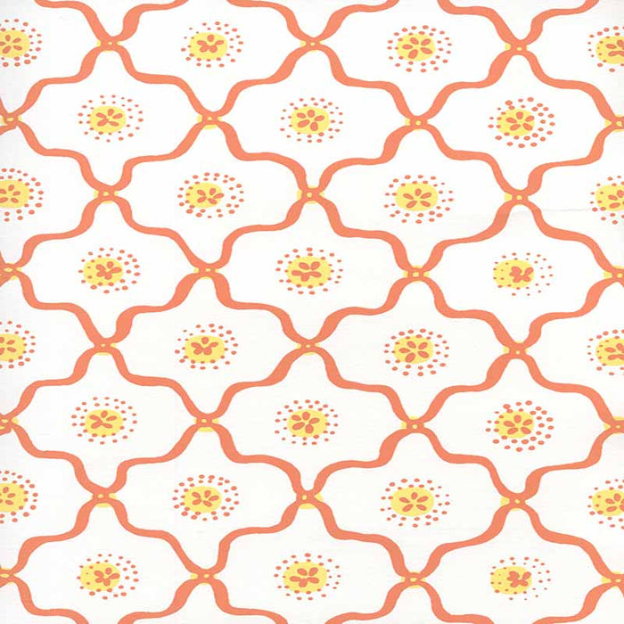 Quadrille Longfellow Orange Yellow Wallpaper Sample 306320W-02WWP