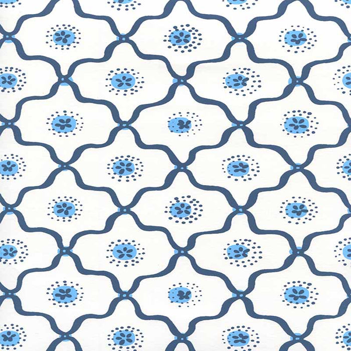 Quadrille Longfellow Navy French Blue Wallpaper Sample 306320W-04WWP