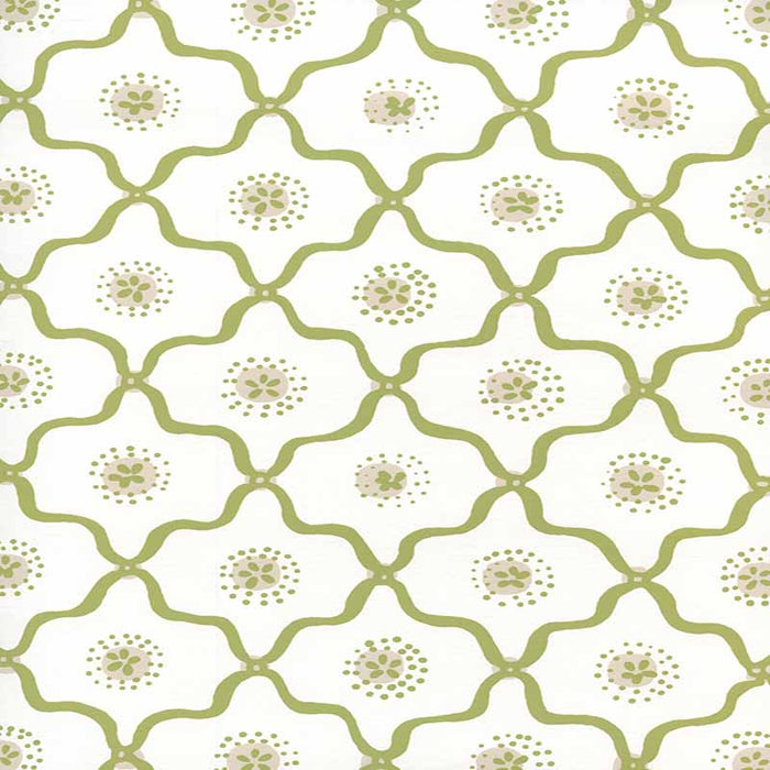 Quadrille Longfellow Moss Green Taupe Wallpaper 306320W-07WWP